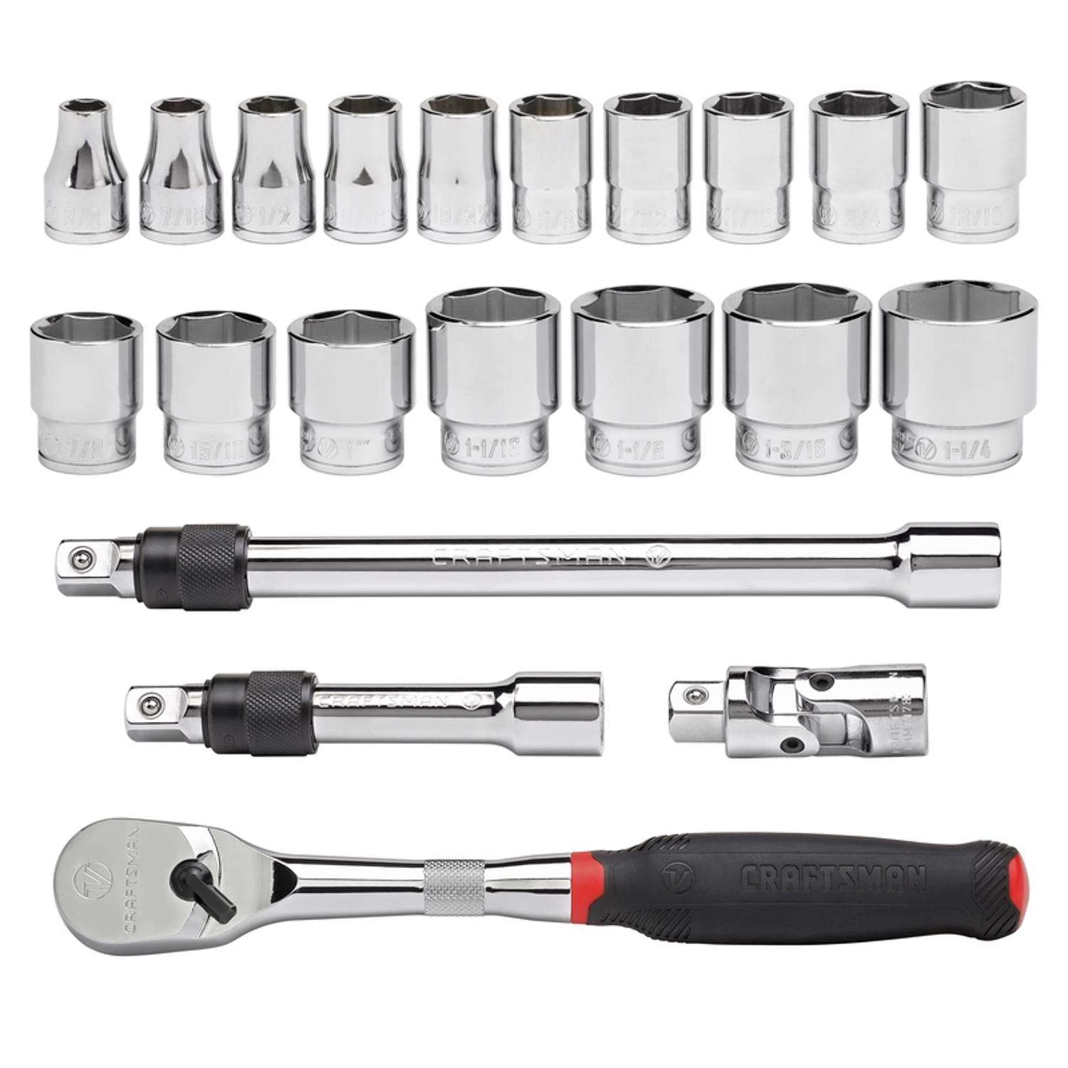 Craftsman V-Series 1/2 In. Drive SAE 6 Point Socket And Tool Set 21 Pc - Image 6