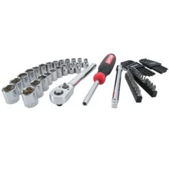 Craftsman 3/8 In. Drive Metric And SAE 6 Point Mechanic's Tool Set 63 Pc