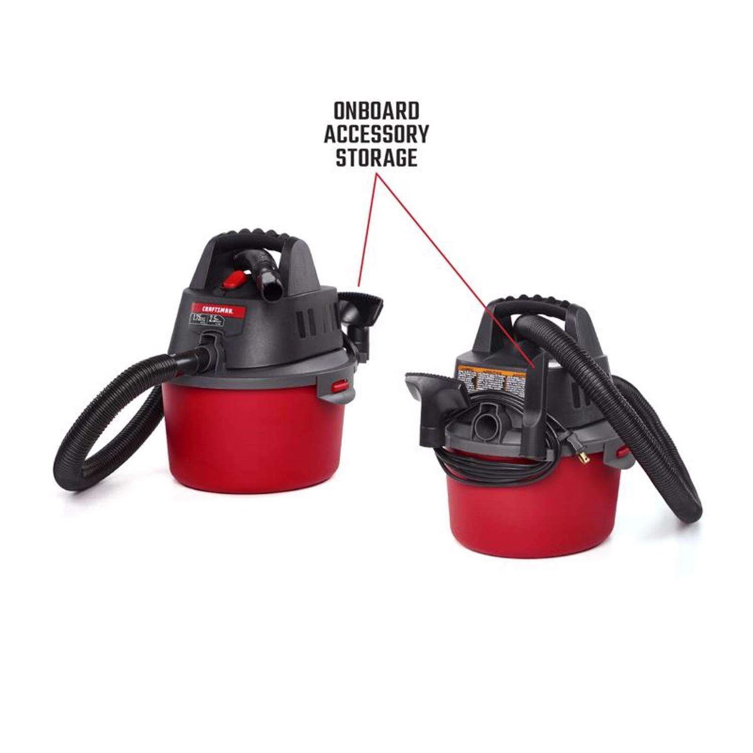 Craftsman 2.5 Gal Corded Wet/Dry Vacuum Tool Only 3 Amps 120 V 1.75 HP - Image 4