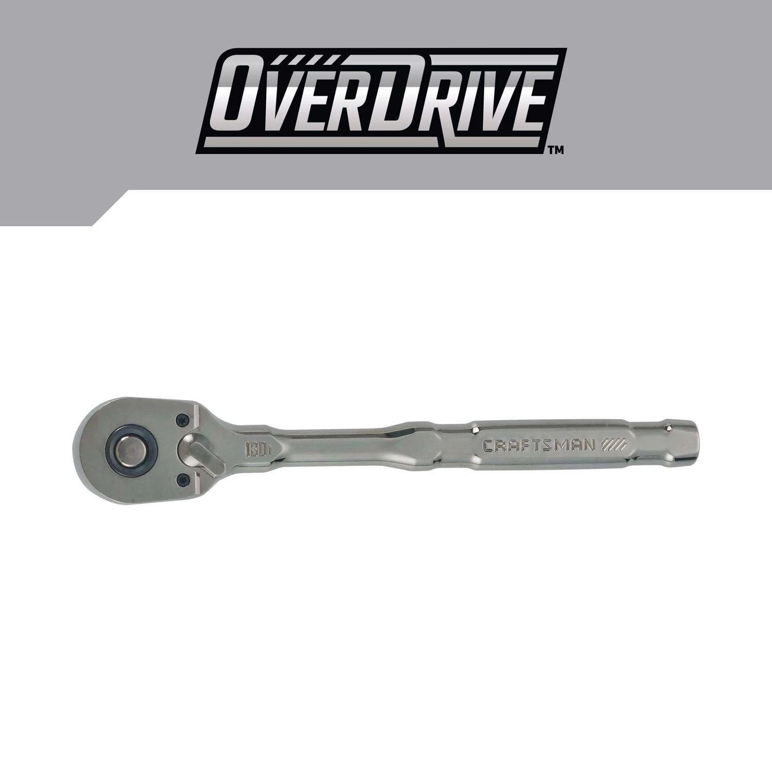 Craftsman OVERDRIVE 3/8 In. Drive Pear Head Ratchet 180 Teeth - Image 2