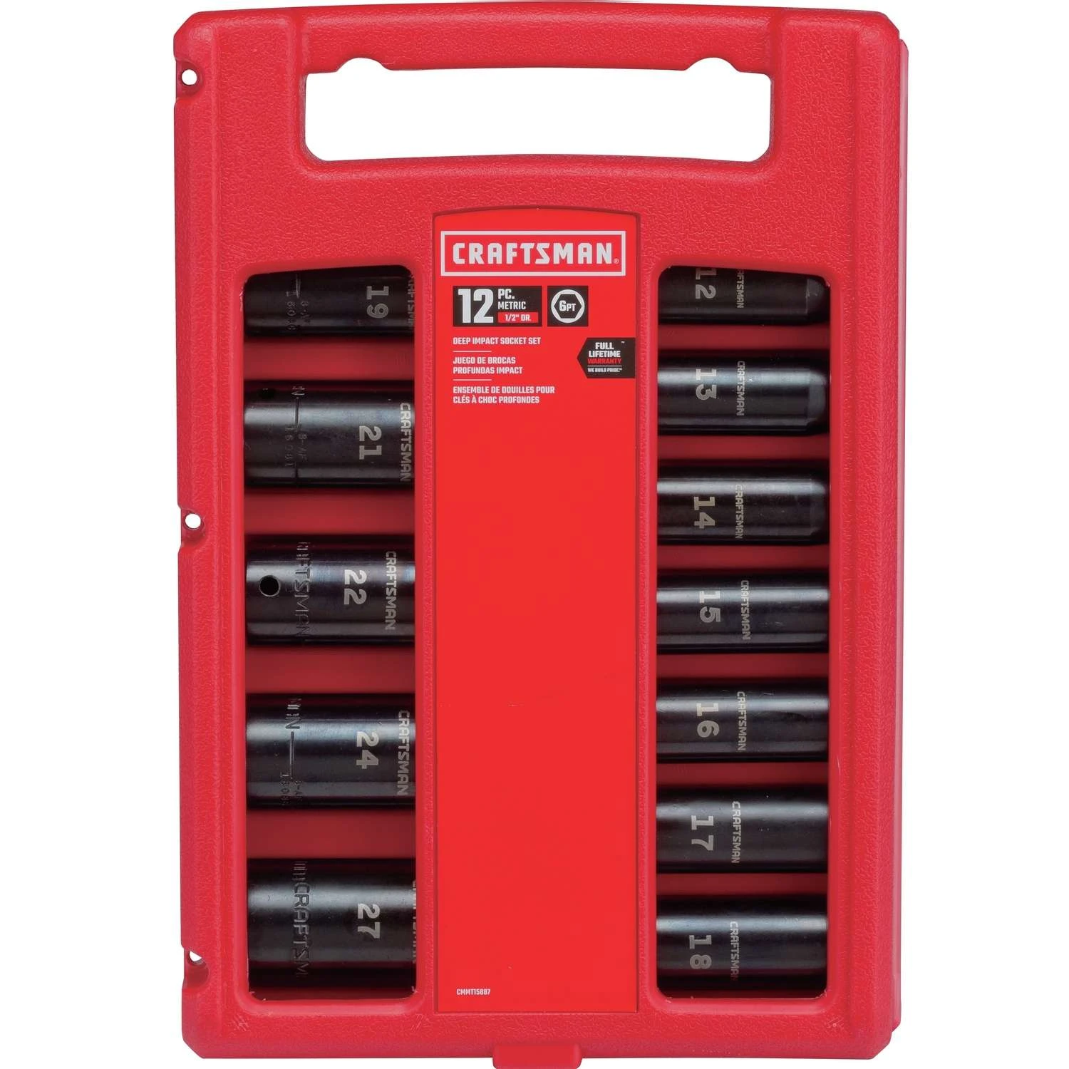 Craftsman 27 Mm X 1/2 In. Drive Metric 6 Point Deep Deep Impact Socket 12 Pc - Image 3