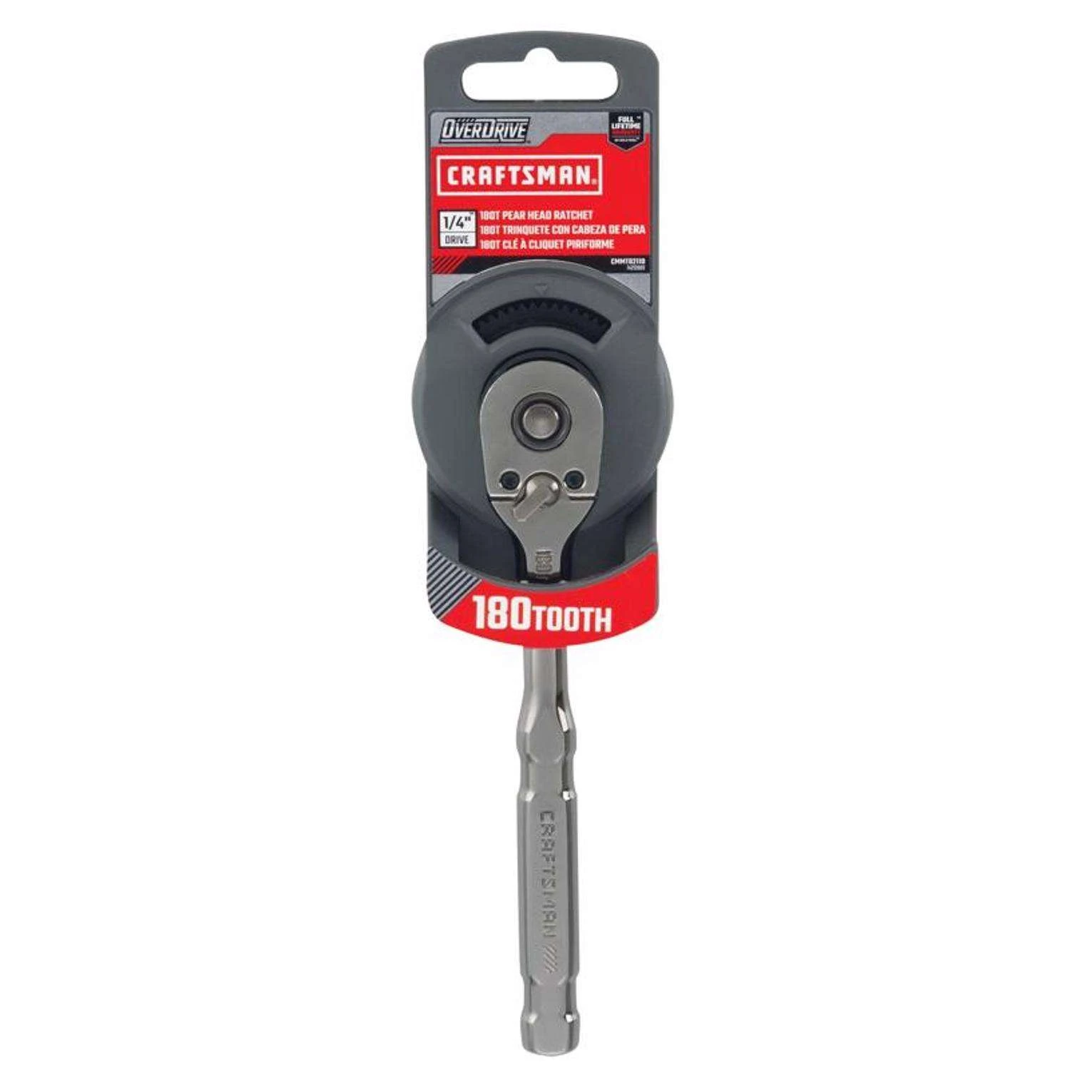 Craftsman Overdrive 1/4 In. Drive Pear Head Ratchet 180 Teeth
