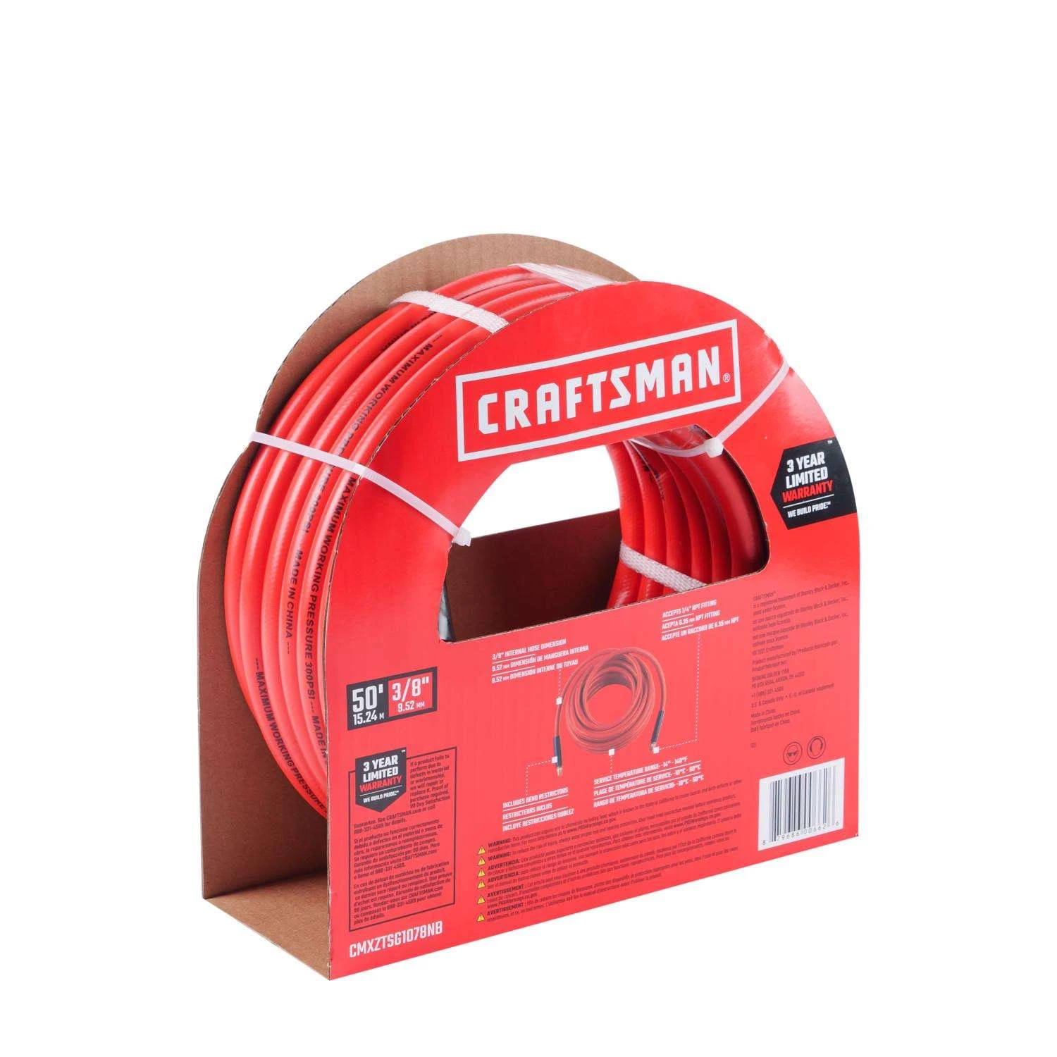 Craftsman 50 Ft. L X 3/8 In. D PVC Air Hose 300 Psi Red - Image 6