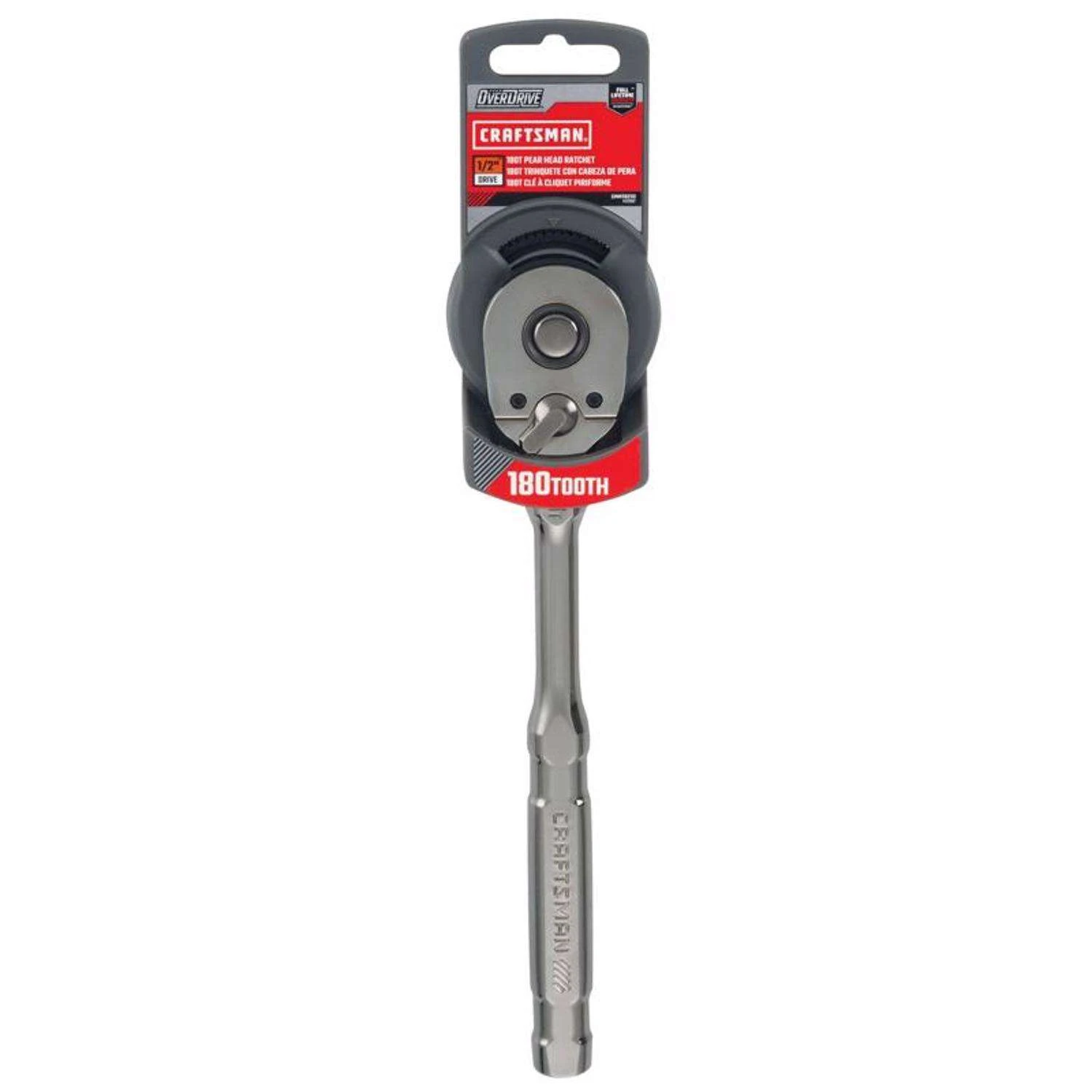 Craftsman Overdrive 1/2 In. Drive Pear Head Ratchet 180 Teeth