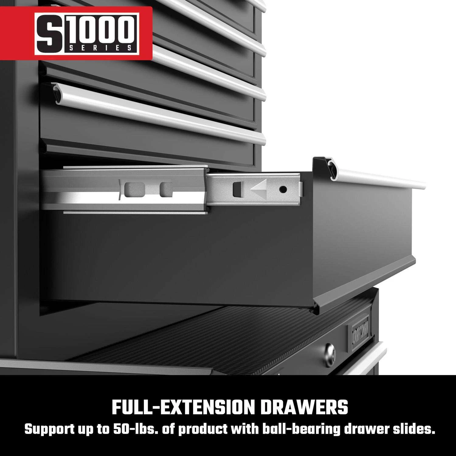 Craftsman S1000 27 In. 4 Drawer Steel Rolling Tool Cabinet 32.5 In. H X 18 In. D - Image 3