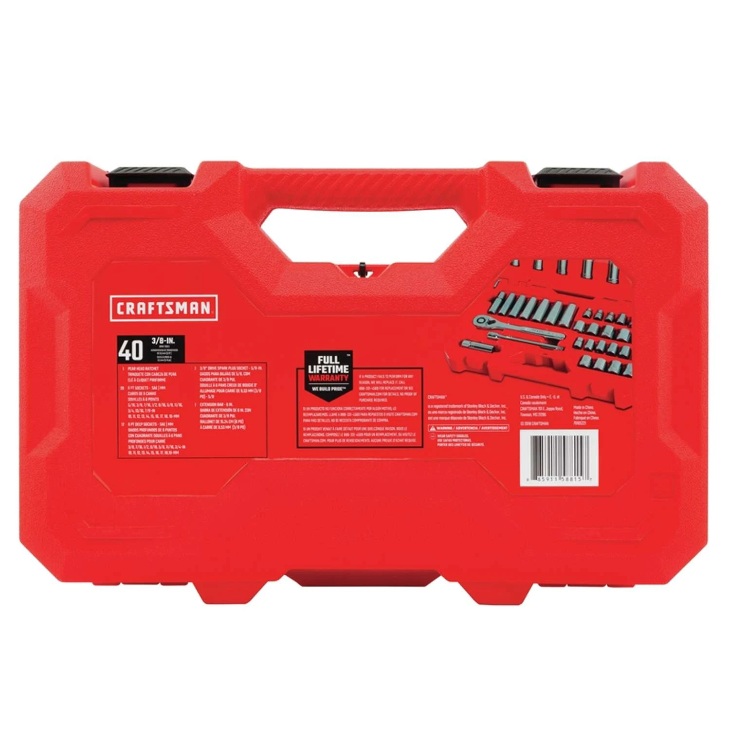 Craftsman 3/8 In. Drive Metric And SAE 6 Point Mechanic's Tool Set 40 Pc - Image 4