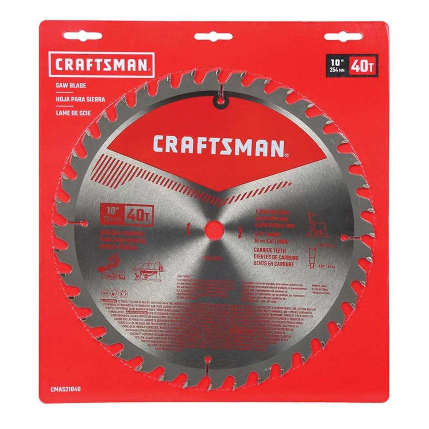 Craftsman 10 In. D X 5/8 In. Carbide Circular Saw Blade 40 Teeth 1 Pk - Image 2