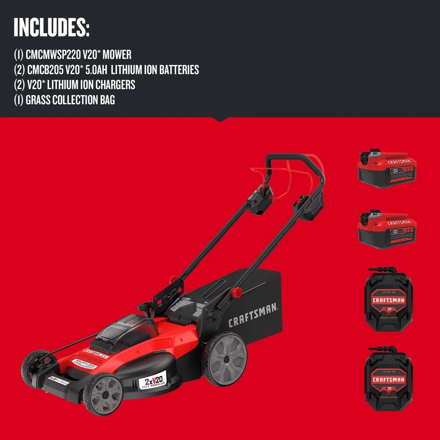 Craftsman 13 In. 20 V Battery Self-Propelled Lawn Mower Kit (Battery & Charger) - Image 3