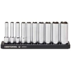 Craftsman V-Series 1/4 In. Drive SAE 6 Point Deep Socket Set 10 Pc