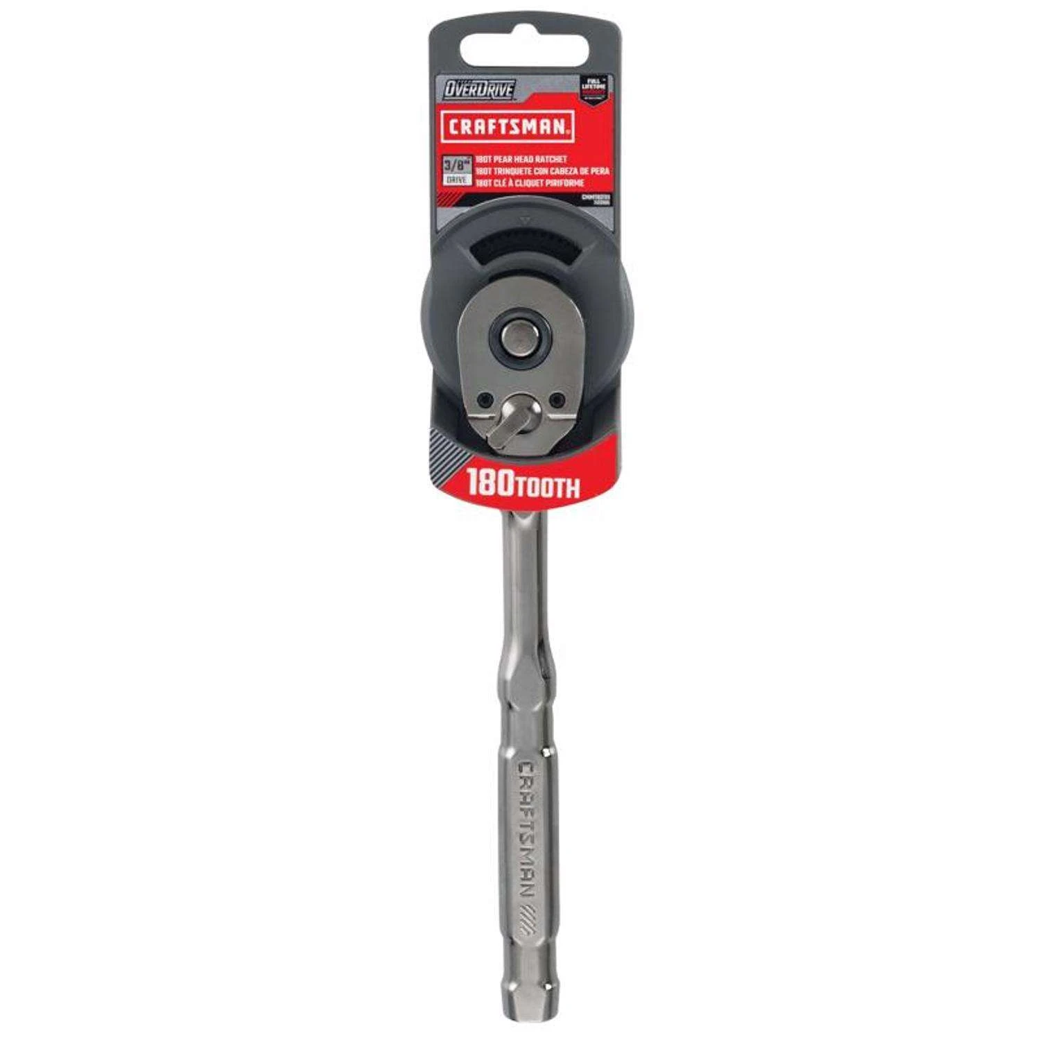 Craftsman OVERDRIVE 3/8 In. Drive Pear Head Ratchet 180 Teeth