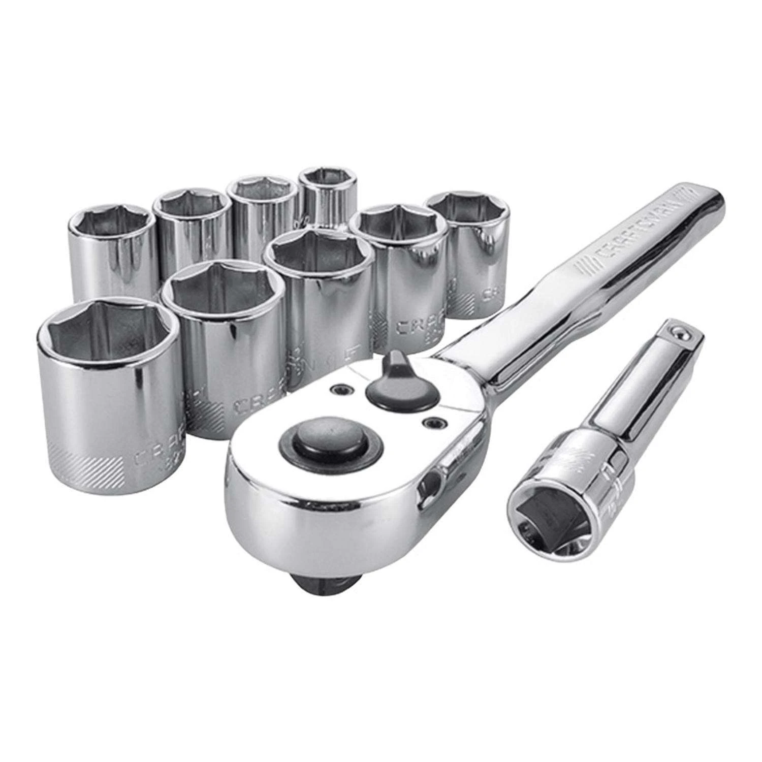 Craftsman 3/8 In. Drive Metric 6 Point Socket And Ratchet Set 11 Pc