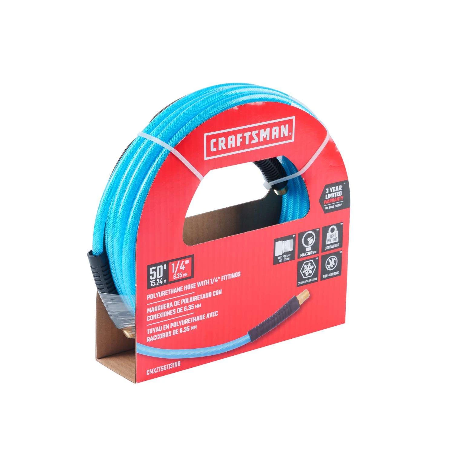 Craftsman 50 Ft. L X 1/4 In. D Polyurethane Air Hose 300 Psi Blue - Image 5