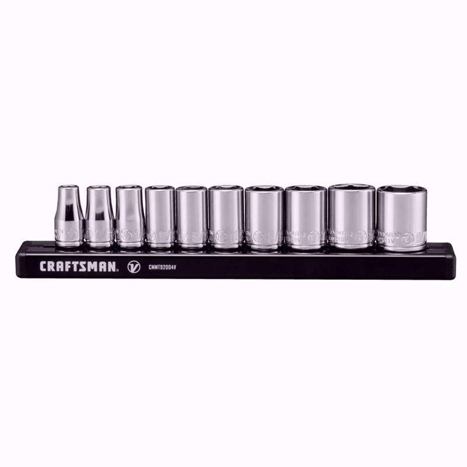 Craftsman V-Series 1/4 In. Drive SAE 6 Point Socket Set 10 Pc