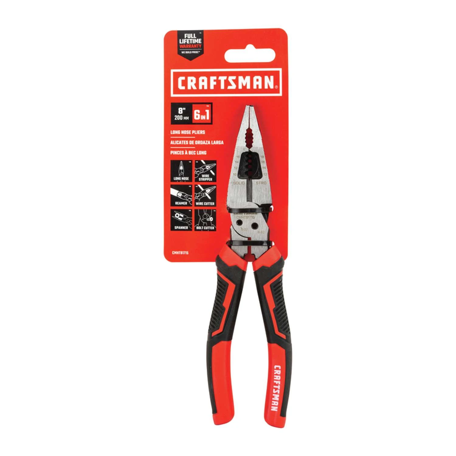 Craftsman 8 In. Drop Forged Steel 6-in-1 Long Nose Pliers - Image 3