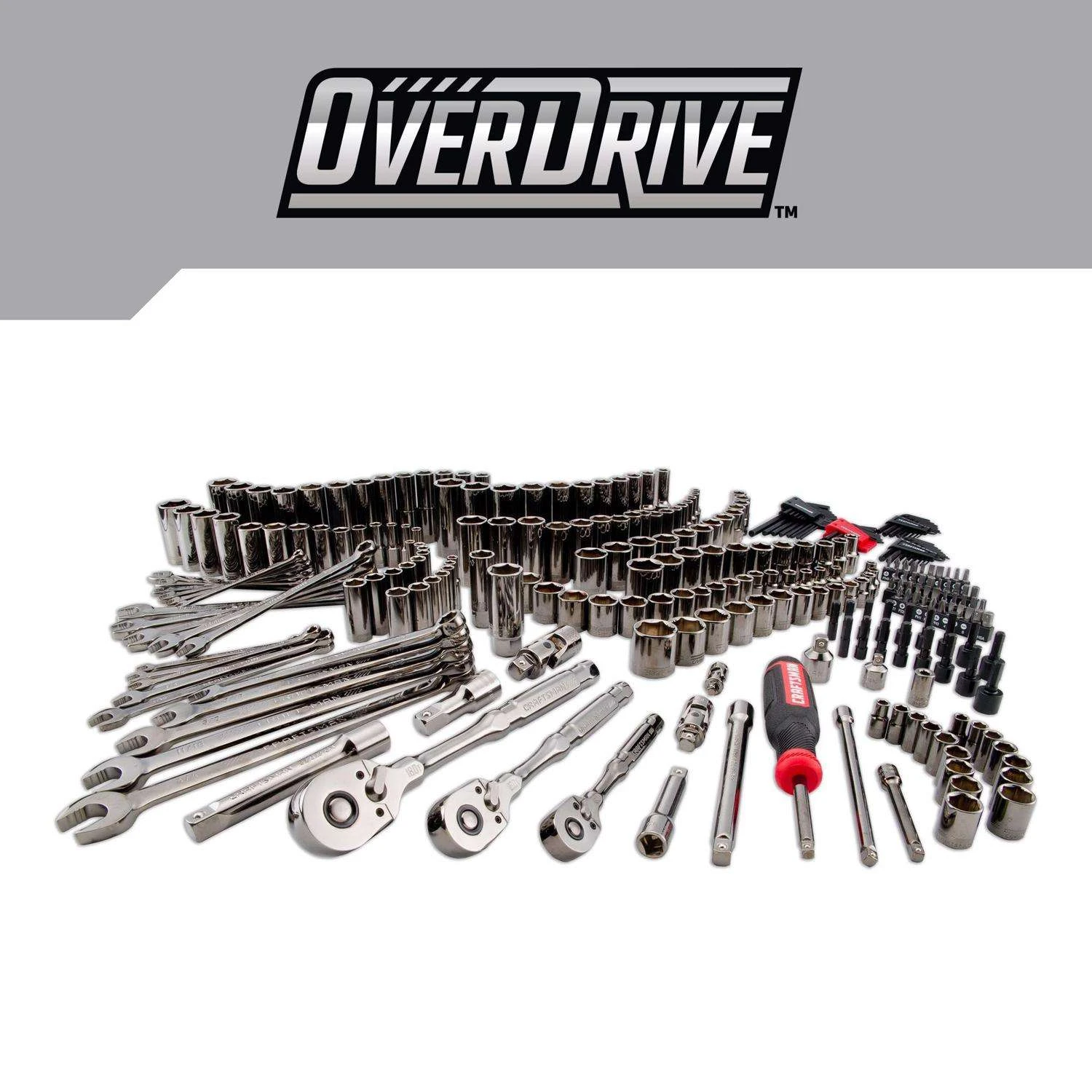 Craftsman OVERDRIVE 1/4 & 3/8 & 1/2 In. Drive Metric/SAE 6 Point Mechanic's Tool Set 284 Pc - Image 4