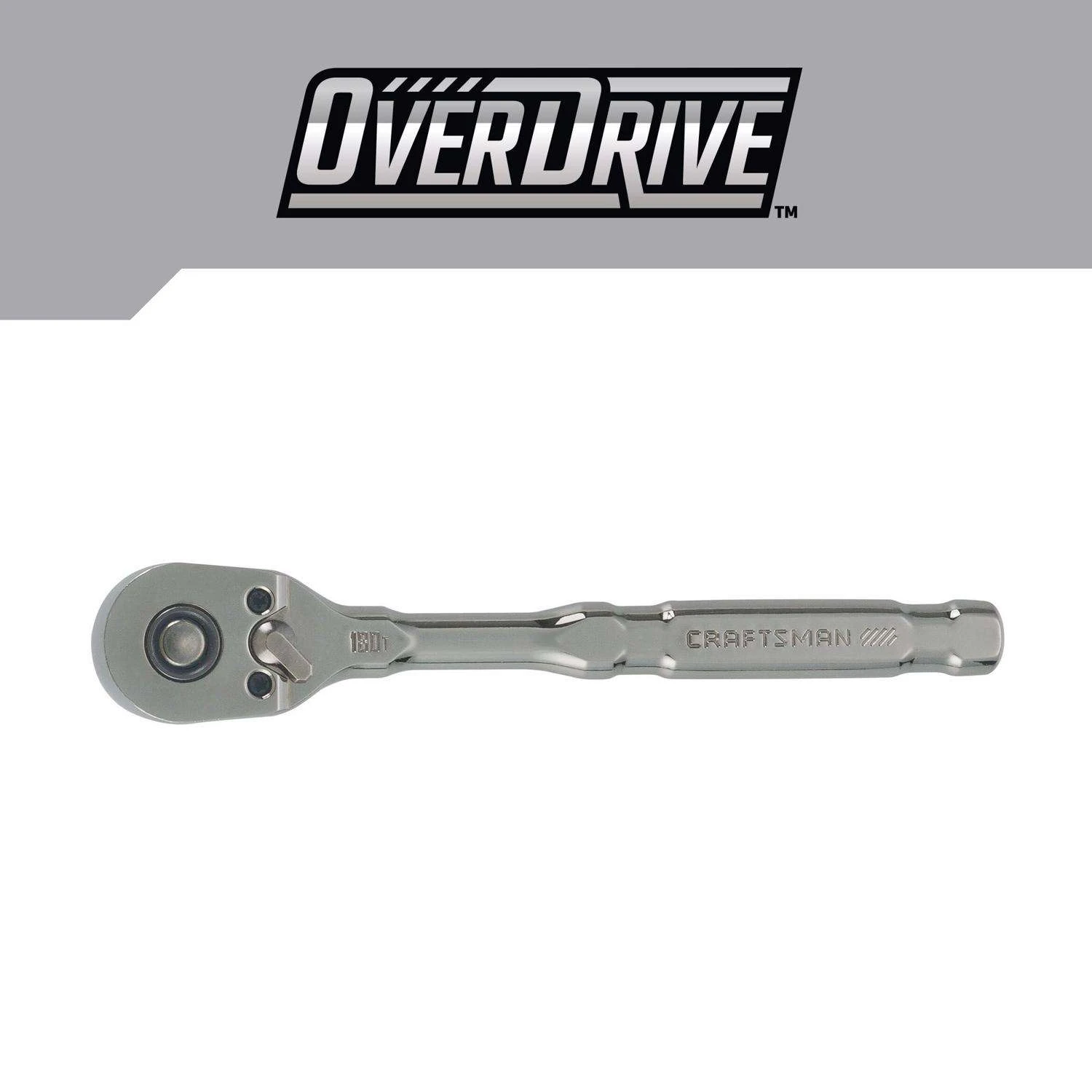 Craftsman Overdrive 1/4 In. Drive Pear Head Ratchet 180 Teeth - Image 2