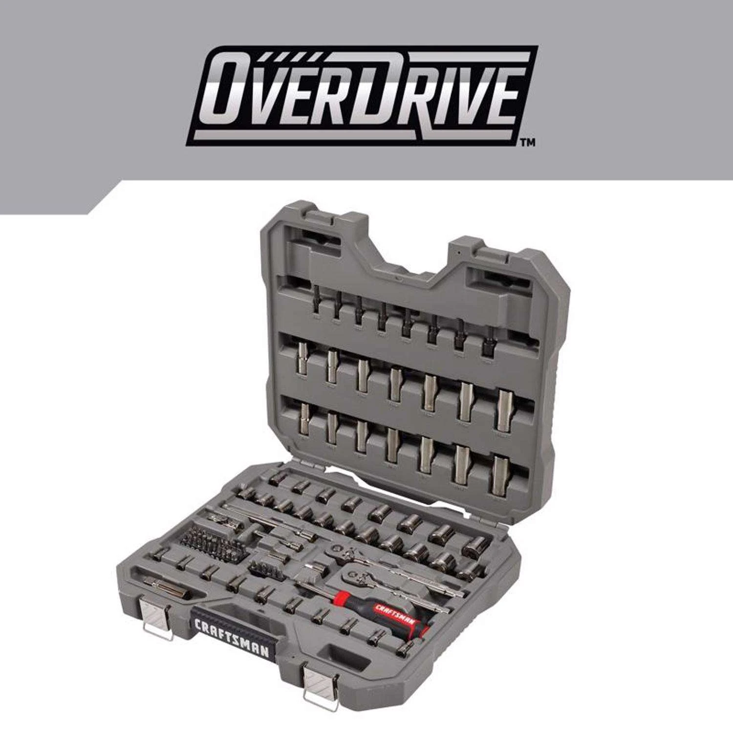 Craftsman OVERDRIVE 1/4 And 3/8 In. Drive Metric/SAE 6 Point Mechanic's Tool Set 99 Pc - Image 5