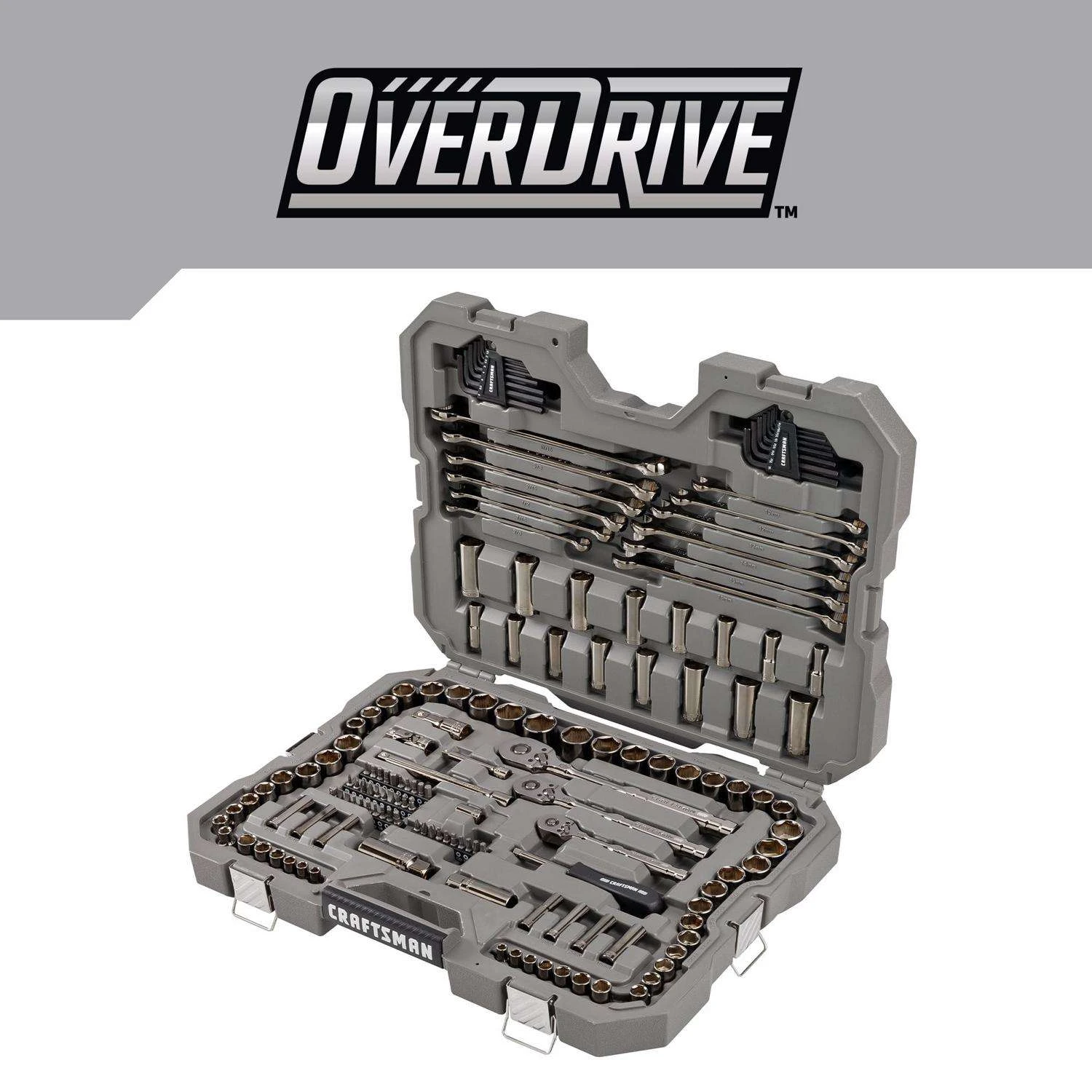 Craftsman OVERDRIVE 1/4 & 3/8 & 1/2 In. Drive Metric/SAE 6 Point Mechanic's Tool Set 154 Pc - Image 4