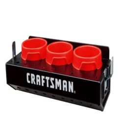 Craftsman Spray Can Shelf Magnetic Tray Metal/Poly Resin 3 Compartments Black/Red