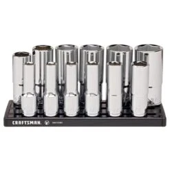 Craftsman V-Series 3/8 In. Drive SAE 6 Point Deep Socket Set 12 Pc