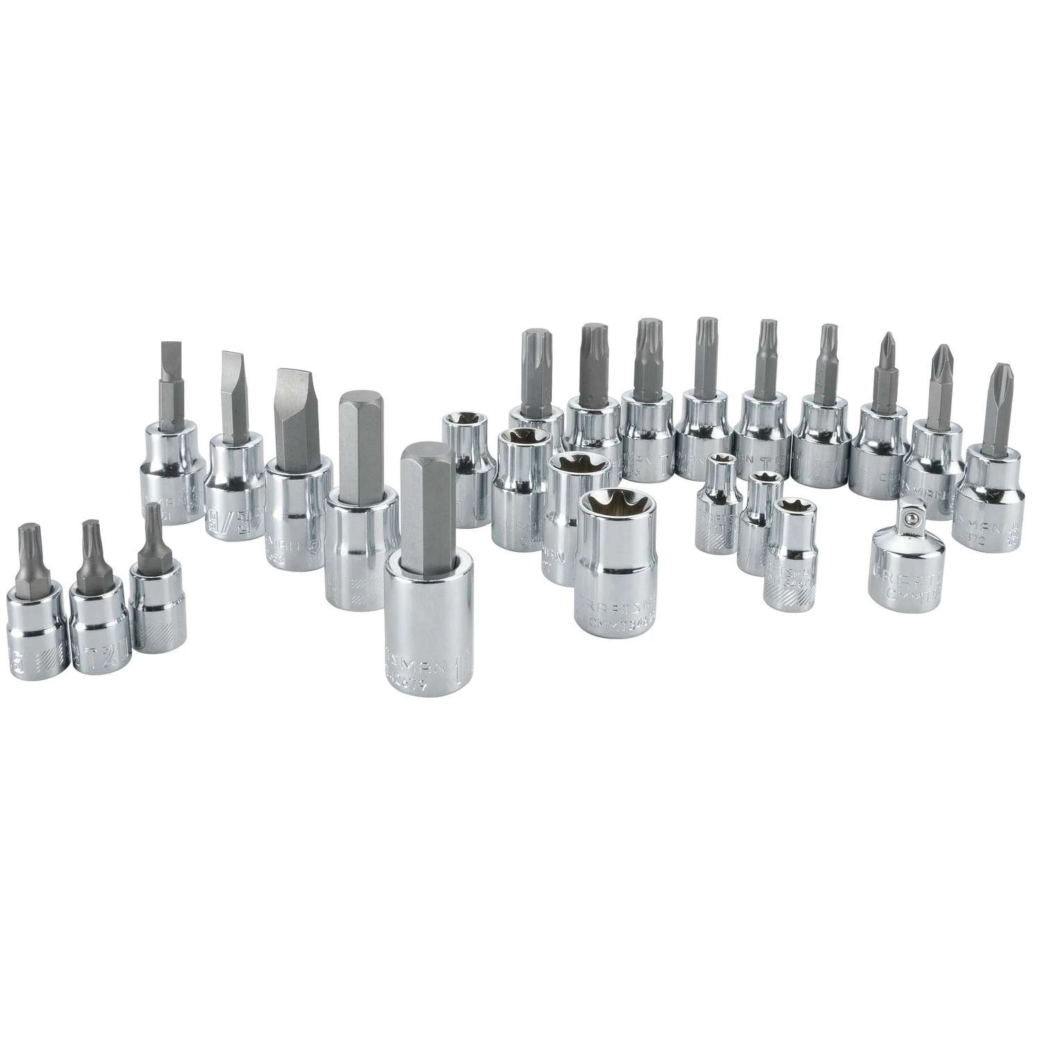 Craftsman 1/4 And 3/8 In. Drive 6 Point Socket And Bit Set 25 Pc