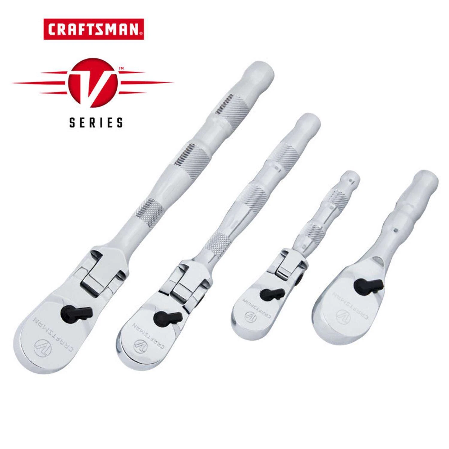 Craftsman V-Series 1/2, 1/4 And 3/8 In. Drive Flex Head Ratchet Set - Image 2