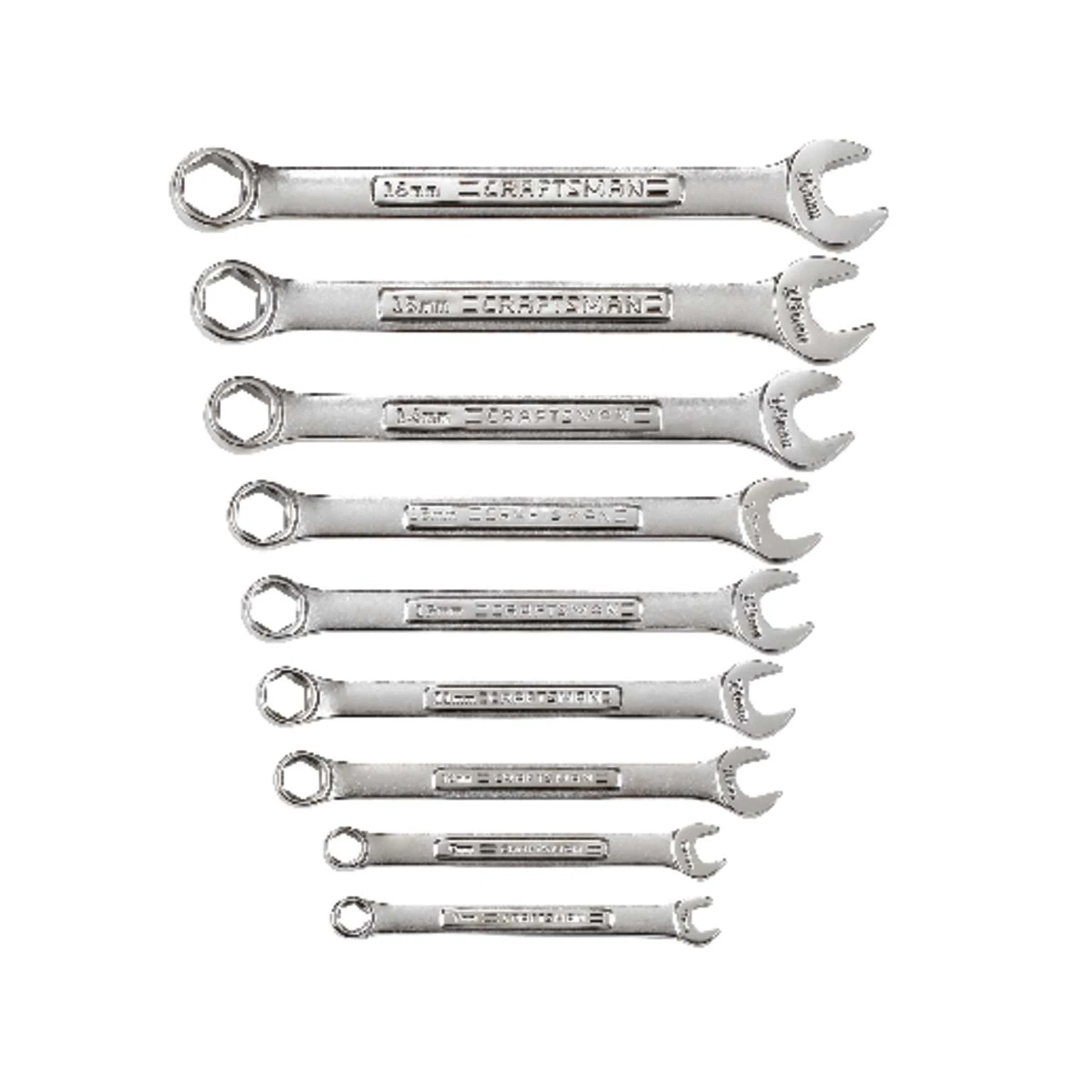 Craftsman 6 Point Metric Wrench Set 10 In. L 9 Pc