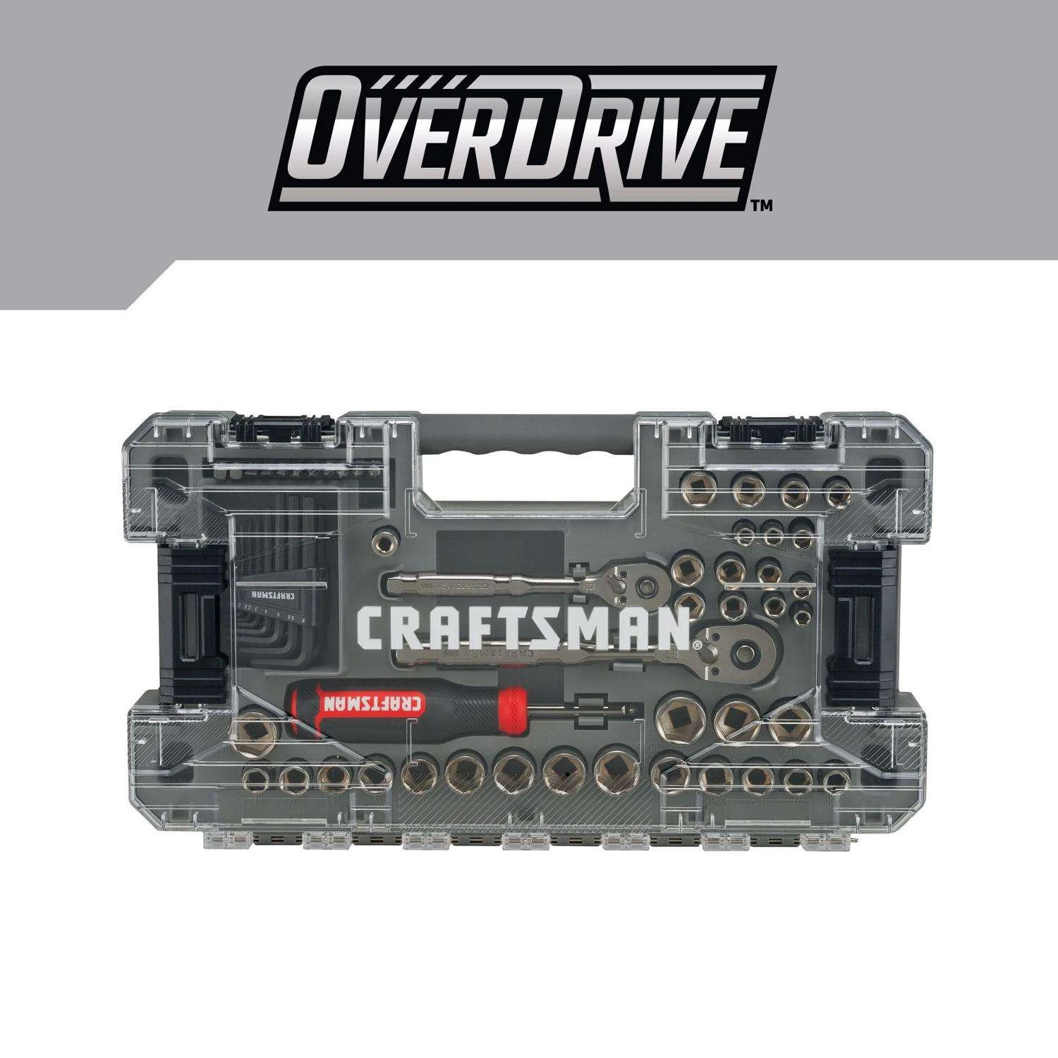 Craftsman OVERDRIVE 1/4 And 3/8 In. Drive Metric/SAE 6 Point Mechanic's Tool Set 64 Pc - Image 4