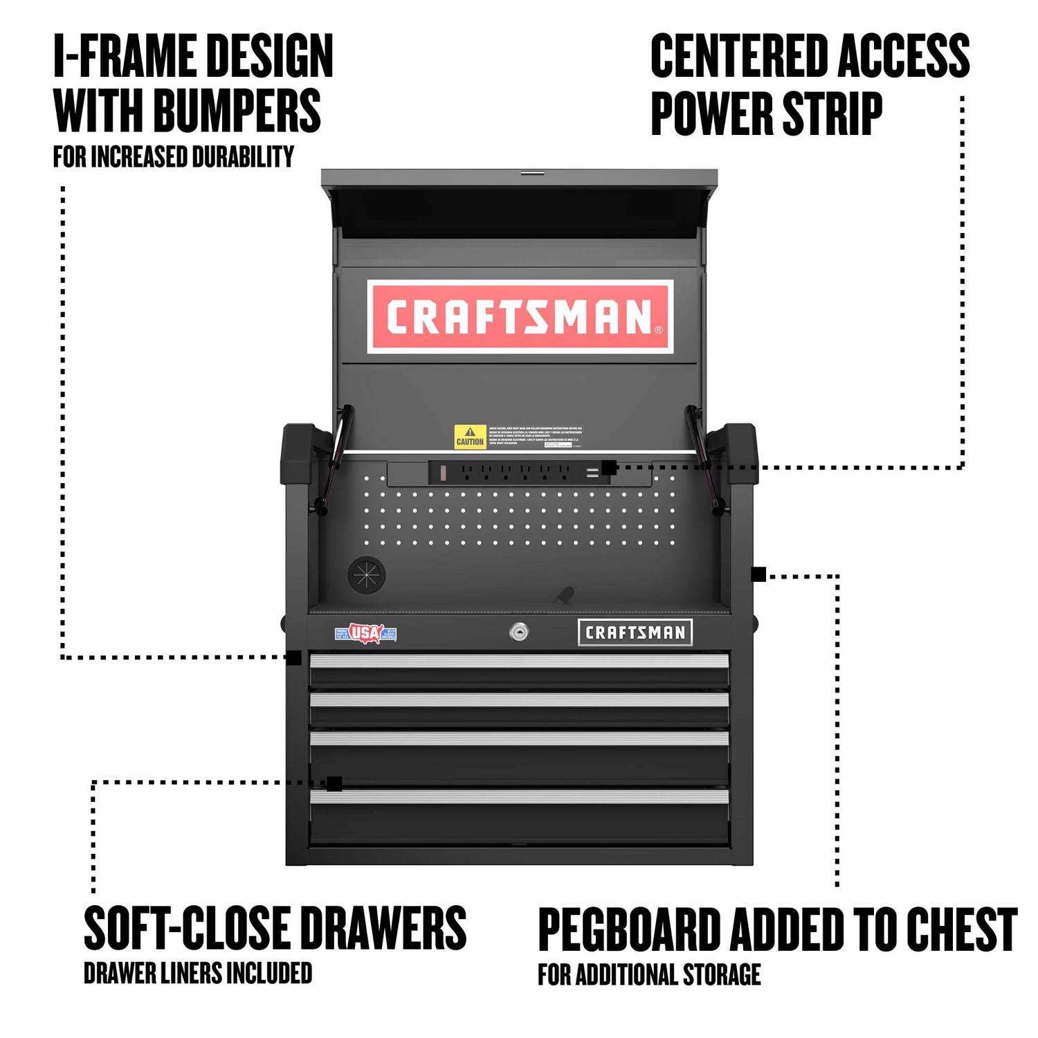 Craftsman S2000 41 In. 10 Drawer Steel Rolling Tool Cabinet 37.5 In. H X 18 In. D - Image 2