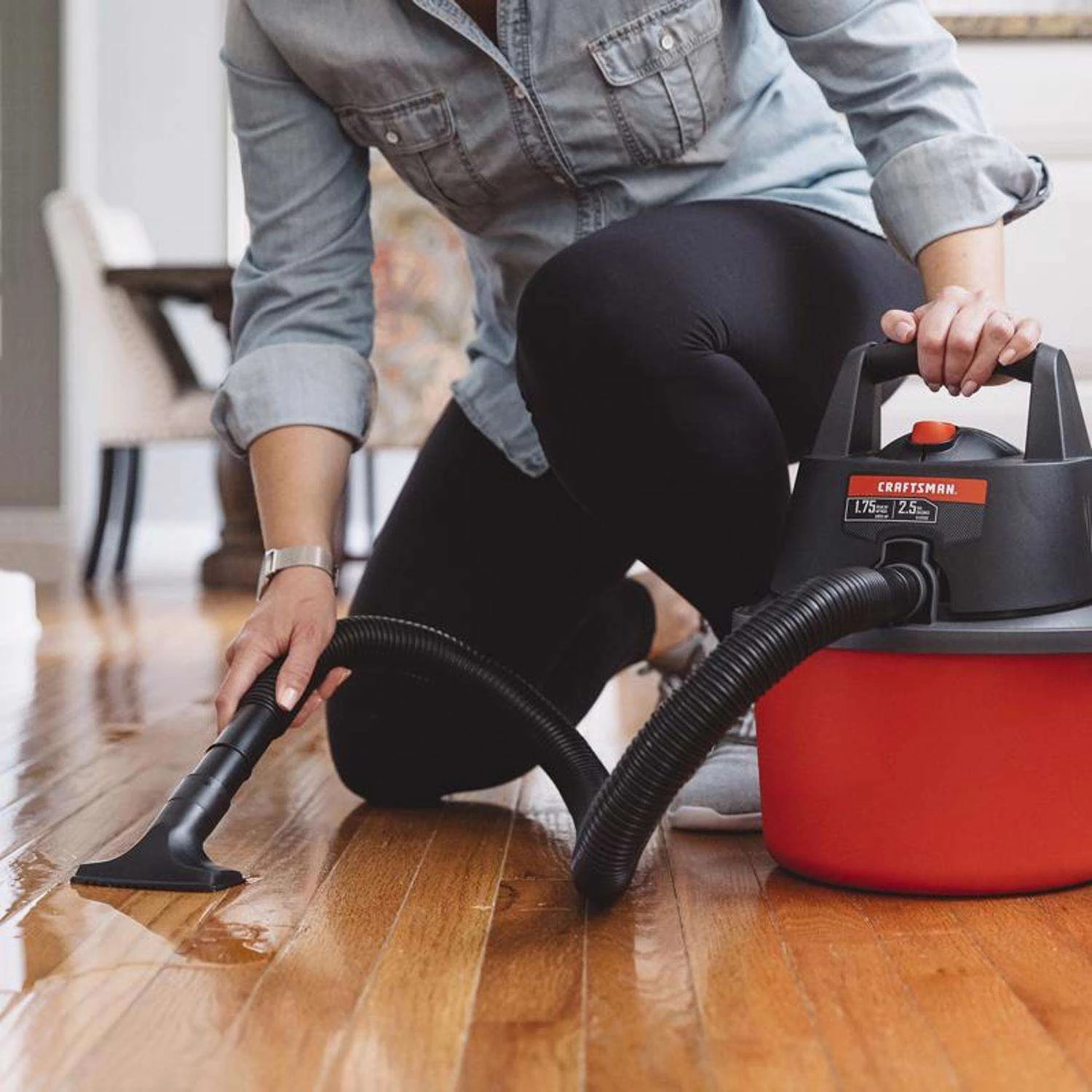 Craftsman 2.5 Gal Corded Wet/Dry Vacuum Tool Only 3 Amps 120 V 1.75 HP - Image 8